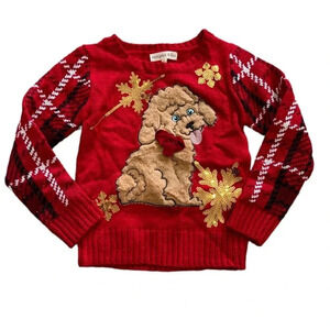 Margaux & Lexi Furry Puppy Sequin Winter Sweater 5